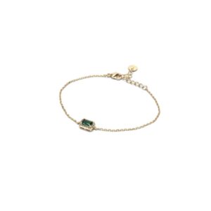 Anastasia - Bracciale Oro con zircone rettangolare. Chiusura regolabile.