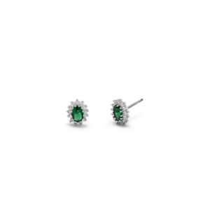 Kate - Orecchini a lobo Argento Verde