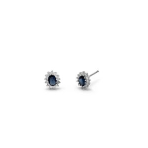 Kate - Orecchini a lobo Argento Blu