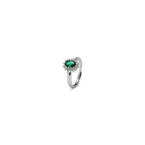 Kate - Anello Argento Verde 16 REGOLABILE